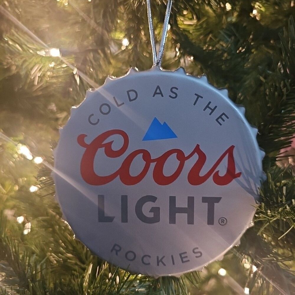 Coors Light 5" Beer Bottle Cap Christmas Tree Holiday Ornament 5" Sign 2025